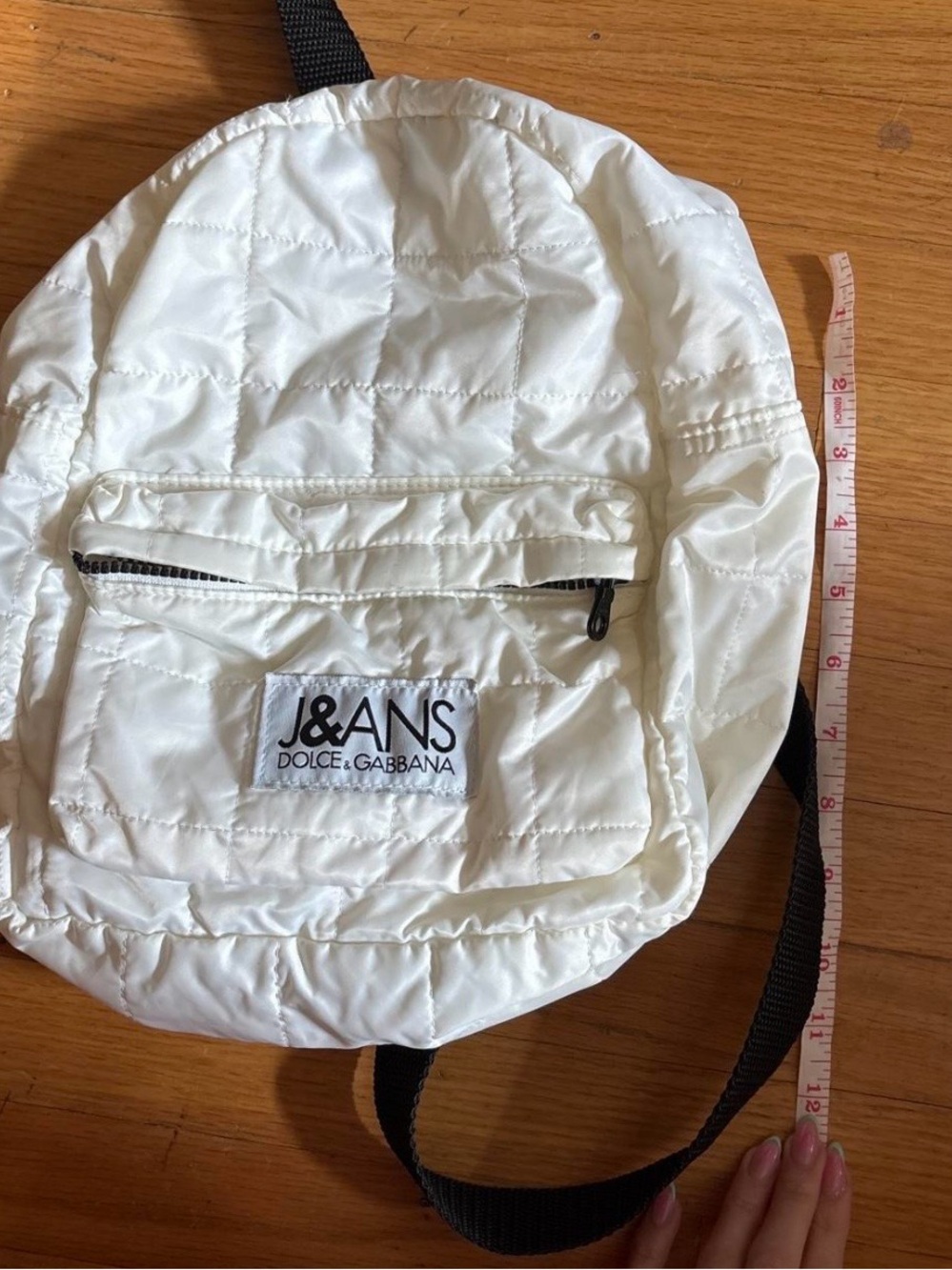 Dolce & Gabbana White Quilted J&ANS Men's Backpack with Black Straps - Picture 4 of 5